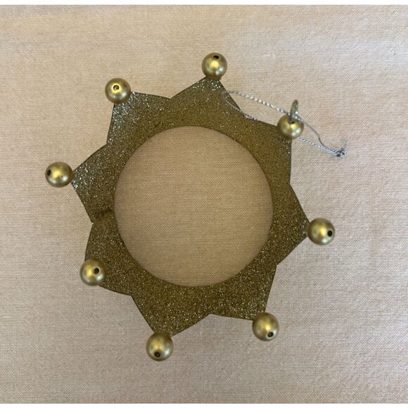 Vintage Christmas Ornament Set of 3 Red Velvet Harlequin Ball King Figurine Gold - Picture 8 of 8